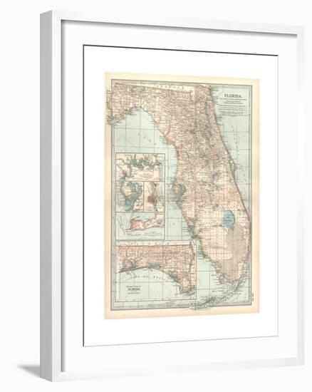 Plate 81. Map of Florida. United States. Inset Maps of Jacksonville-Encyclopaedia Britannica-Framed Giclee Print