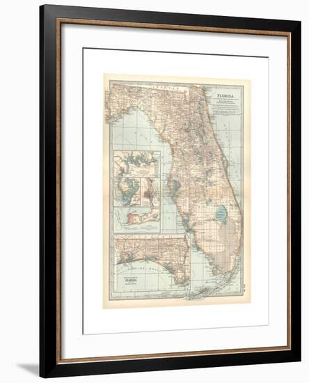 Plate 81. Map of Florida. United States. Inset Maps of Jacksonville-Encyclopaedia Britannica-Framed Giclee Print