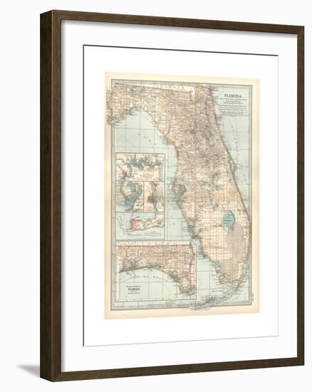 Plate 81. Map of Florida. United States. Inset Maps of Jacksonville-Encyclopaedia Britannica-Framed Giclee Print