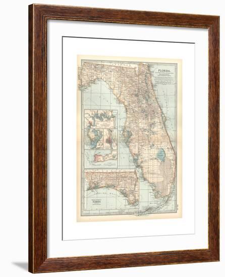 Plate 81. Map of Florida. United States. Inset Maps of Jacksonville-Encyclopaedia Britannica-Framed Giclee Print