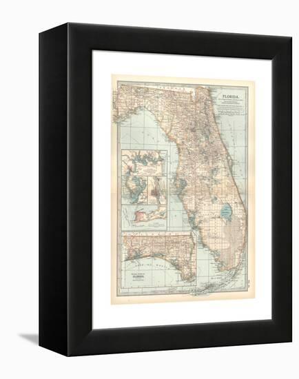 Plate 81. Map of Florida. United States. Inset Maps of Jacksonville-Encyclopaedia Britannica-Framed Premier Image Canvas