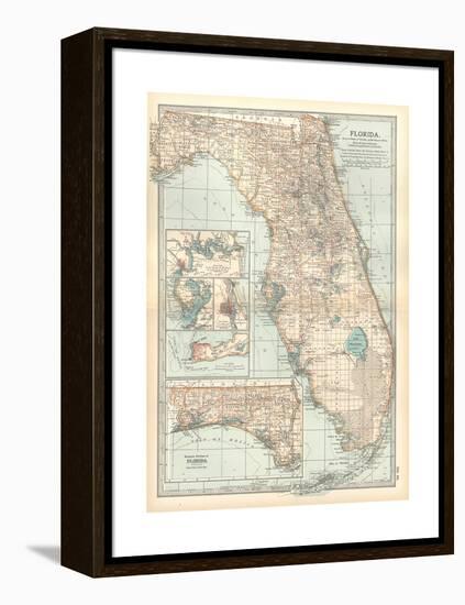 Plate 81. Map of Florida. United States. Inset Maps of Jacksonville-Encyclopaedia Britannica-Framed Premier Image Canvas