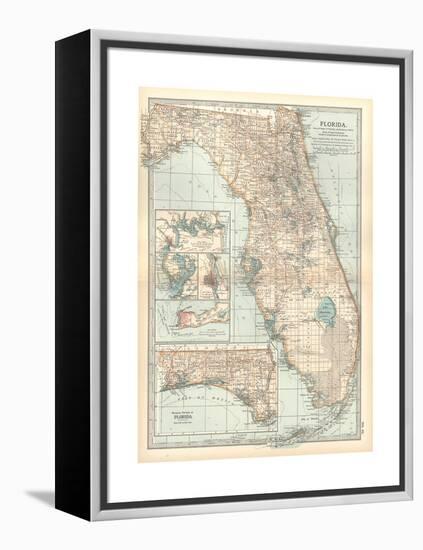 Plate 81. Map of Florida. United States. Inset Maps of Jacksonville-Encyclopaedia Britannica-Framed Premier Image Canvas