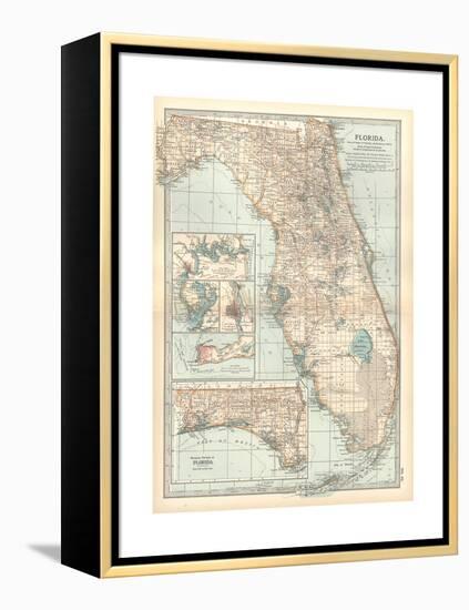 Plate 81. Map of Florida. United States. Inset Maps of Jacksonville-Encyclopaedia Britannica-Framed Premier Image Canvas