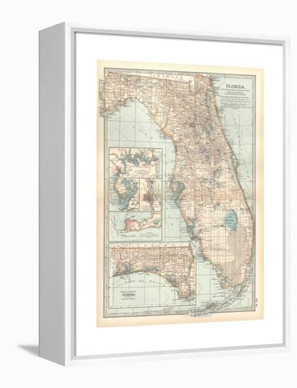 Plate 81. Map of Florida. United States. Inset Maps of Jacksonville-Encyclopaedia Britannica-Framed Premier Image Canvas