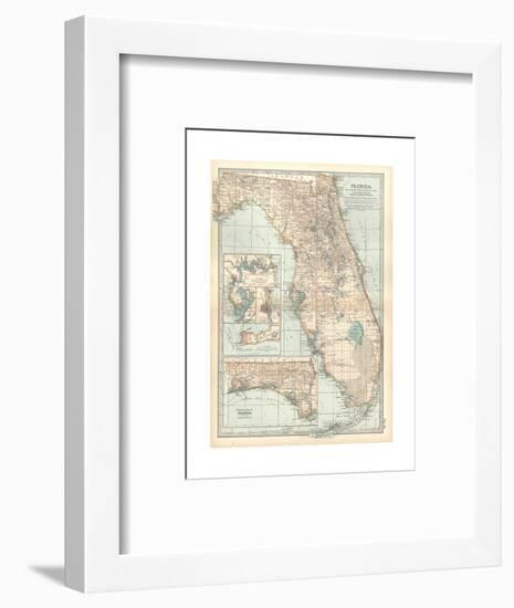 Plate 81. Map of Florida. United States. Inset Maps of Jacksonville-Encyclopaedia Britannica-Framed Giclee Print