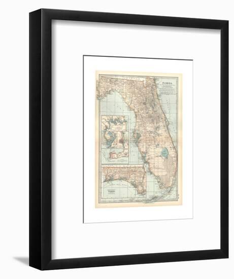 Plate 81. Map of Florida. United States. Inset Maps of Jacksonville-Encyclopaedia Britannica-Framed Giclee Print