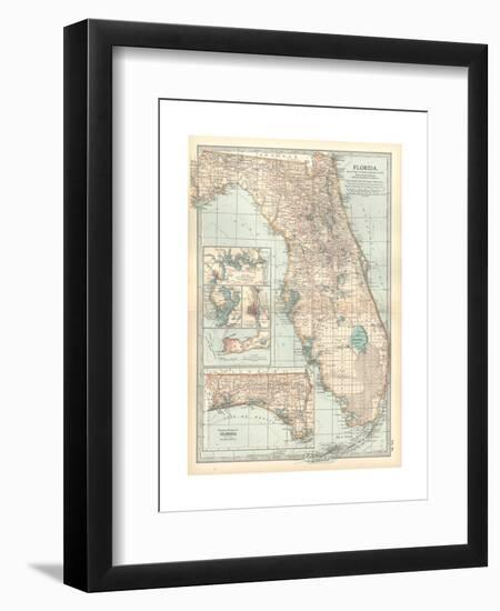 Plate 81. Map of Florida. United States. Inset Maps of Jacksonville-Encyclopaedia Britannica-Framed Giclee Print