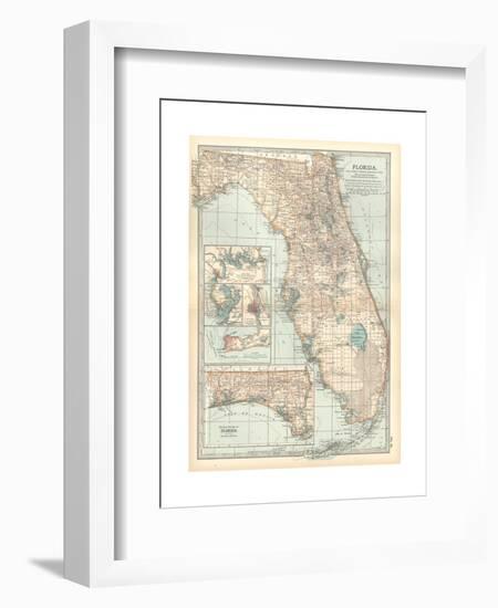 Plate 81. Map of Florida. United States. Inset Maps of Jacksonville-Encyclopaedia Britannica-Framed Giclee Print