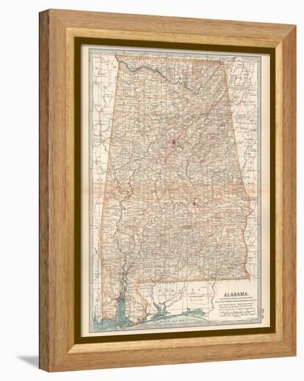 Plate 84. Map of Alabama. United States-Encyclopaedia Britannica-Framed Stretched Canvas