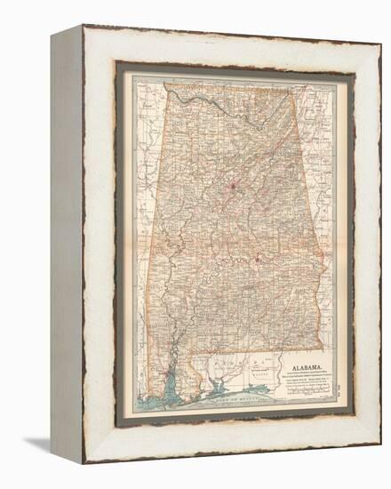 Plate 84. Map of Alabama. United States-Encyclopaedia Britannica-Framed Stretched Canvas