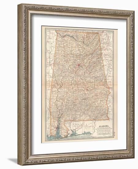 Plate 84. Map of Alabama. United States-Encyclopaedia Britannica-Framed Art Print