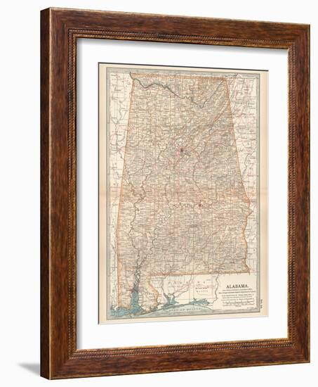 Plate 84. Map of Alabama. United States-Encyclopaedia Britannica-Framed Art Print