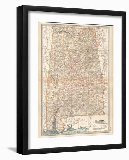 Plate 84. Map of Alabama. United States-Encyclopaedia Britannica-Framed Art Print