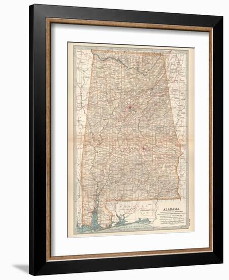 Plate 84. Map of Alabama. United States-Encyclopaedia Britannica-Framed Art Print