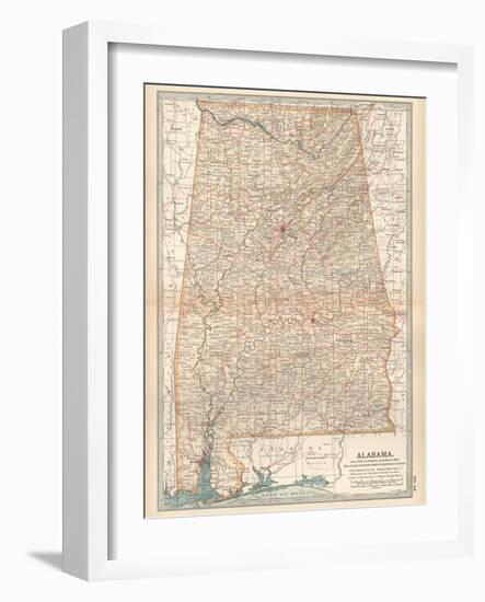 Plate 84. Map of Alabama. United States-Encyclopaedia Britannica-Framed Art Print