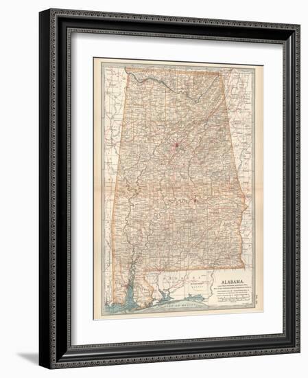 Plate 84. Map of Alabama. United States-Encyclopaedia Britannica-Framed Art Print