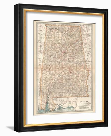 Plate 84. Map of Alabama. United States-Encyclopaedia Britannica-Framed Art Print