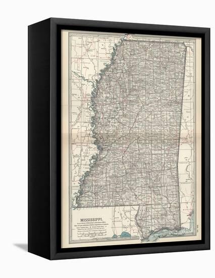 Plate 85. Map of Mississippi. United States-Encyclopaedia Britannica-Framed Stretched Canvas