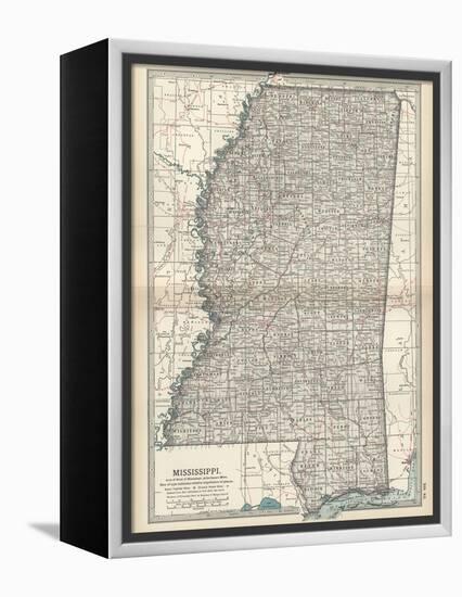 Plate 85. Map of Mississippi. United States-Encyclopaedia Britannica-Framed Stretched Canvas