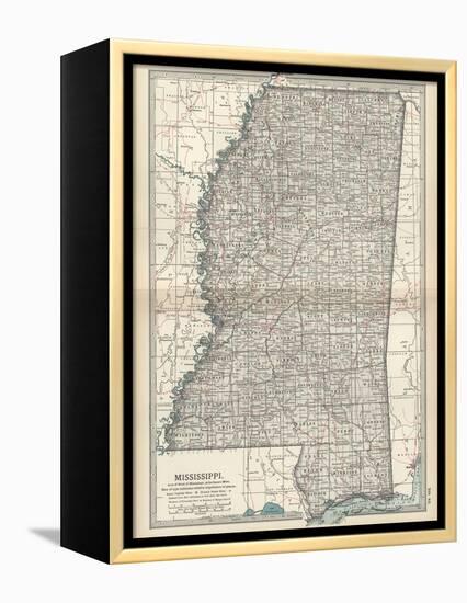 Plate 85. Map of Mississippi. United States-Encyclopaedia Britannica-Framed Stretched Canvas