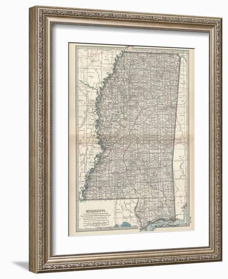 Plate 85. Map of Mississippi. United States-Encyclopaedia Britannica-Framed Art Print