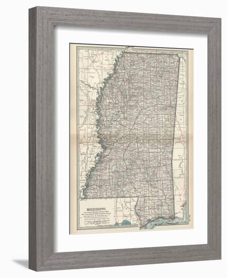 Plate 85. Map of Mississippi. United States-Encyclopaedia Britannica-Framed Art Print