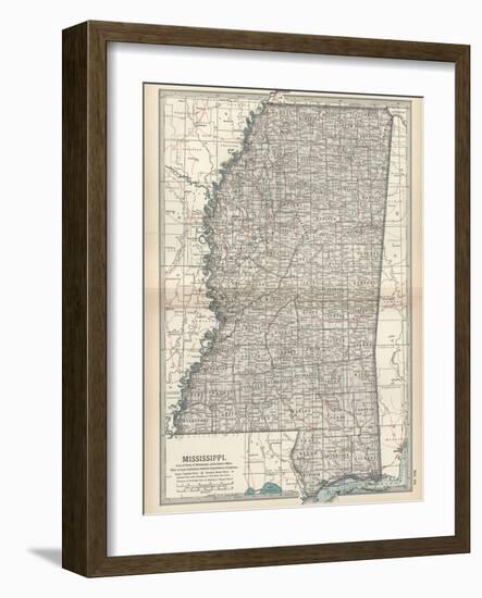 Plate 85. Map of Mississippi. United States-Encyclopaedia Britannica-Framed Art Print