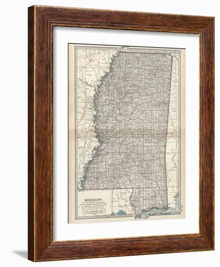 Plate 85. Map of Mississippi. United States-Encyclopaedia Britannica-Framed Art Print