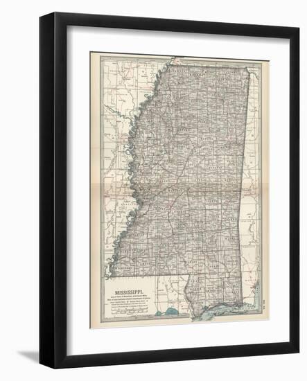 Plate 85. Map of Mississippi. United States-Encyclopaedia Britannica-Framed Art Print