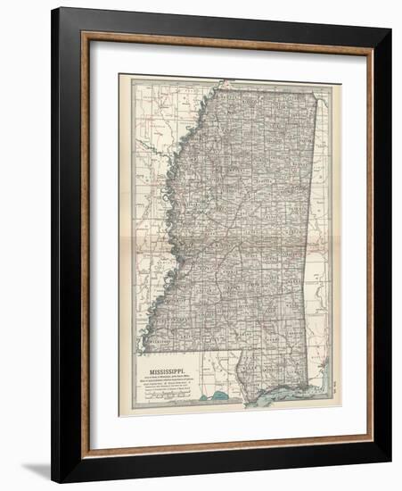 Plate 85. Map of Mississippi. United States-Encyclopaedia Britannica-Framed Art Print