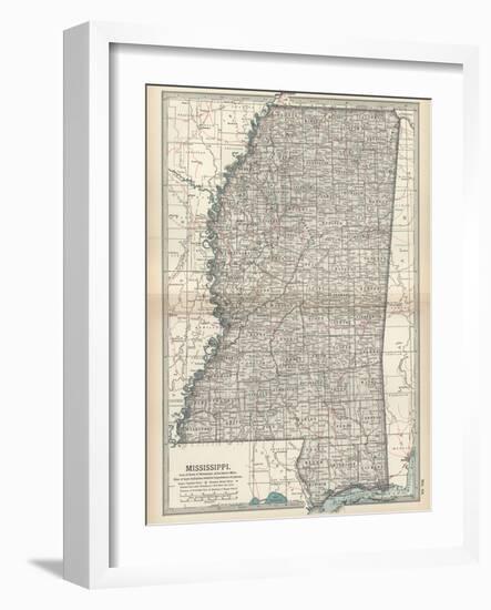Plate 85. Map of Mississippi. United States-Encyclopaedia Britannica-Framed Art Print