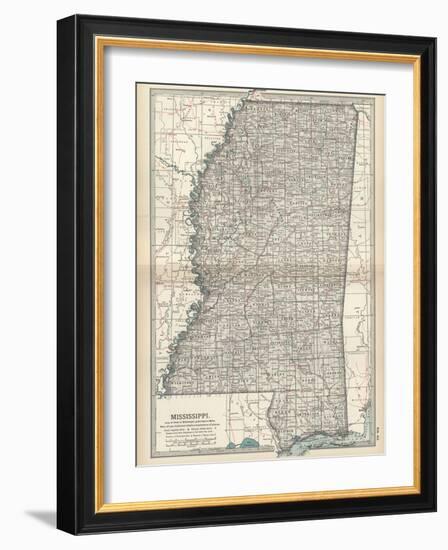 Plate 85. Map of Mississippi. United States-Encyclopaedia Britannica-Framed Art Print