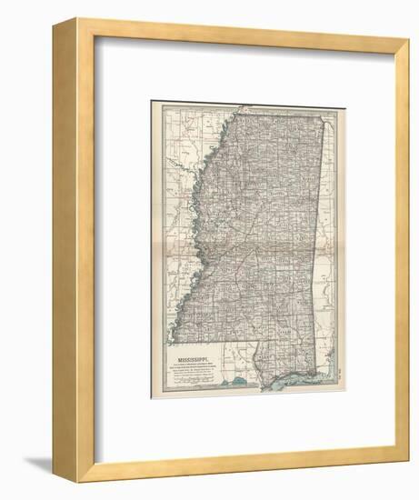 Plate 85. Map of Mississippi. United States-Encyclopaedia Britannica-Framed Art Print