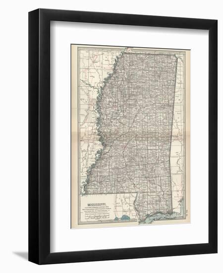 Plate 85. Map of Mississippi. United States-Encyclopaedia Britannica-Framed Art Print