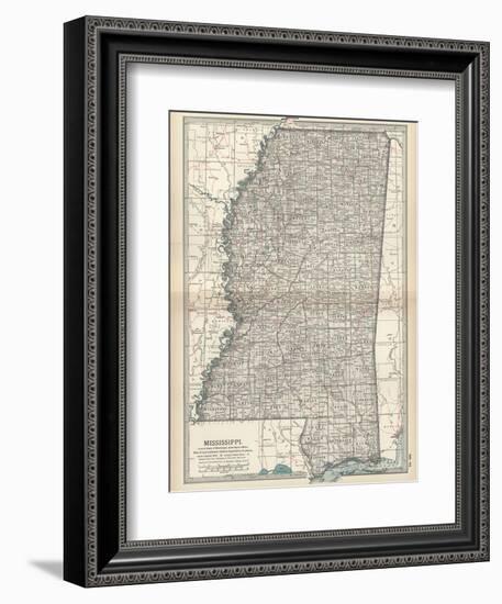 Plate 85. Map of Mississippi. United States-Encyclopaedia Britannica-Framed Premium Giclee Print