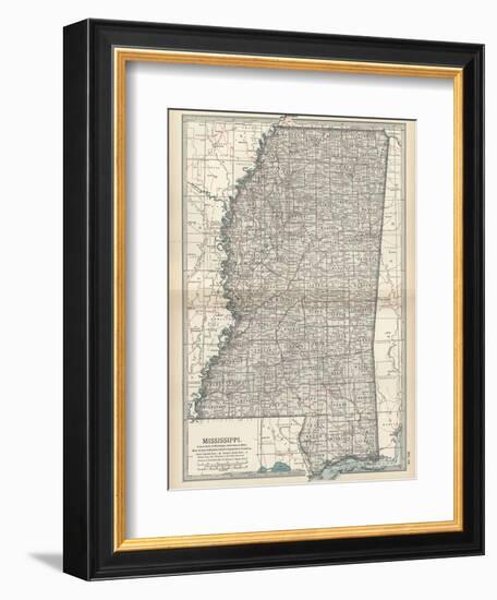 Plate 85. Map of Mississippi. United States-Encyclopaedia Britannica-Framed Premium Giclee Print