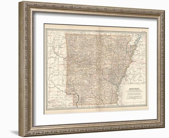 Plate 86. Map of Arkansas. United States-Encyclopaedia Britannica-Framed Art Print