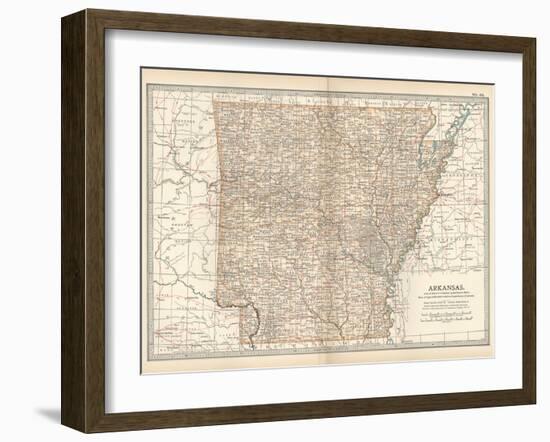 Plate 86. Map of Arkansas. United States-Encyclopaedia Britannica-Framed Art Print