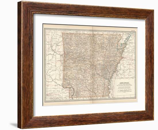 Plate 86. Map of Arkansas. United States-Encyclopaedia Britannica-Framed Art Print