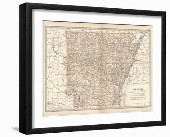 Plate 86. Map of Arkansas. United States-Encyclopaedia Britannica-Framed Art Print