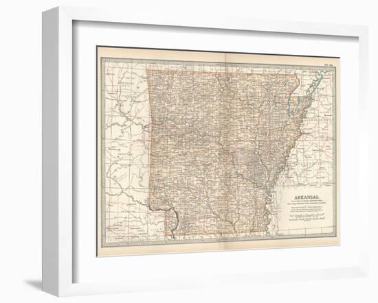 Plate 86. Map of Arkansas. United States-Encyclopaedia Britannica-Framed Art Print