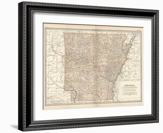 Plate 86. Map of Arkansas. United States-Encyclopaedia Britannica-Framed Art Print