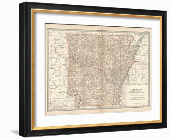 Plate 86. Map of Arkansas. United States-Encyclopaedia Britannica-Framed Art Print