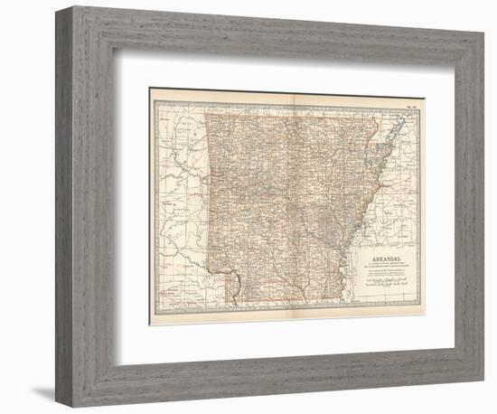 Plate 86. Map of Arkansas. United States-Encyclopaedia Britannica-Framed Premium Giclee Print