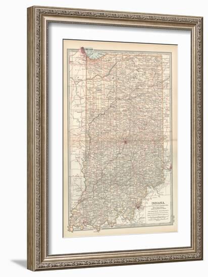 Plate 92. Map of Indiana. United States-Encyclopaedia Britannica-Framed Art Print