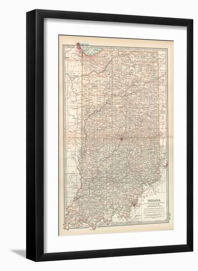 Plate 92. Map of Indiana. United States-Encyclopaedia Britannica-Framed Art Print