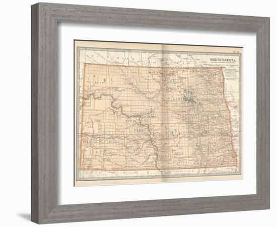 Plate 99. Map of North Dakota. United States-Encyclopaedia Britannica-Framed Art Print