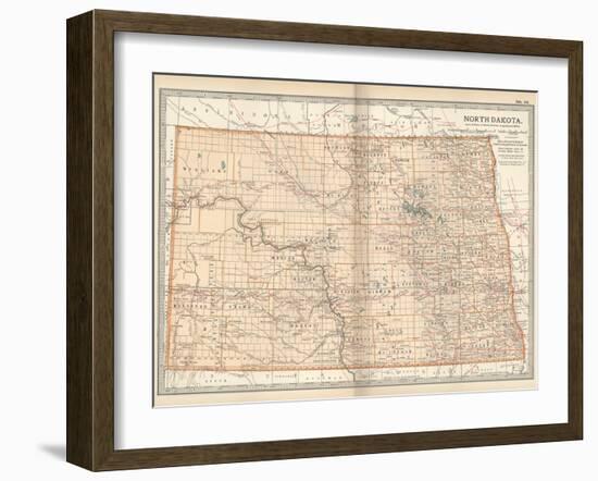 Plate 99. Map of North Dakota. United States-Encyclopaedia Britannica-Framed Art Print