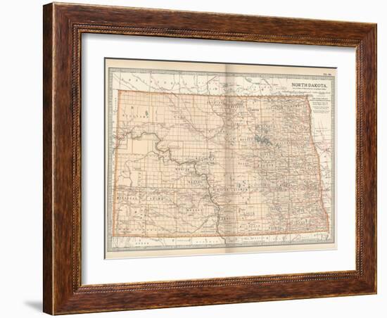 Plate 99. Map of North Dakota. United States-Encyclopaedia Britannica-Framed Art Print